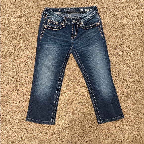 Miss Me Dark Blue Cropped Jeans (capri) - Picture 1 of 4